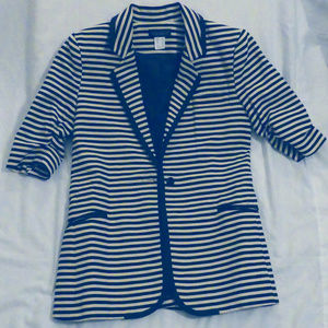Womens VENUS Navy Striped Blazer, Size 4